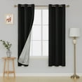 thumbnail image 1 of Deconovo Blackout Curtains with Silver Coating Energy Saving, Black, 42W x 45L Inch, Thermal Insulated, Noise Reducing Drapes for Home, Set of 2, 1 of 7