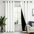 thumbnail image 1 of Deconovo 100% Blackout Curtains for Bedroom, Thermal Insulated, 2 Panels, 52"x108", Pure White, 1 of 9