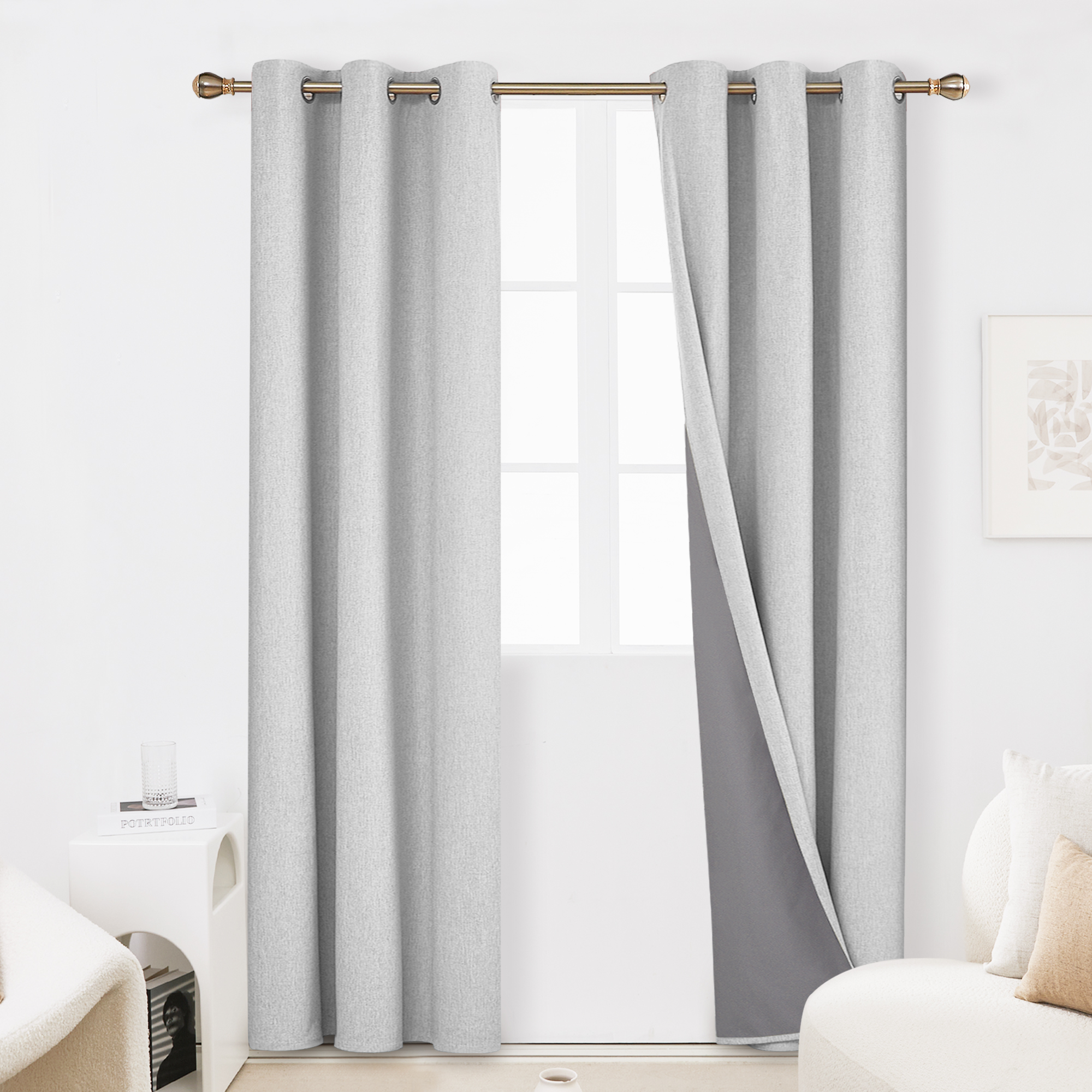 Deconovo Total Blackout Curtains 84 inch Length 2 Panels Set, Thermal