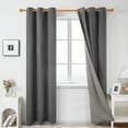 Deconovo 100 Blackout Curtains for Living Room, Linen Textured Window