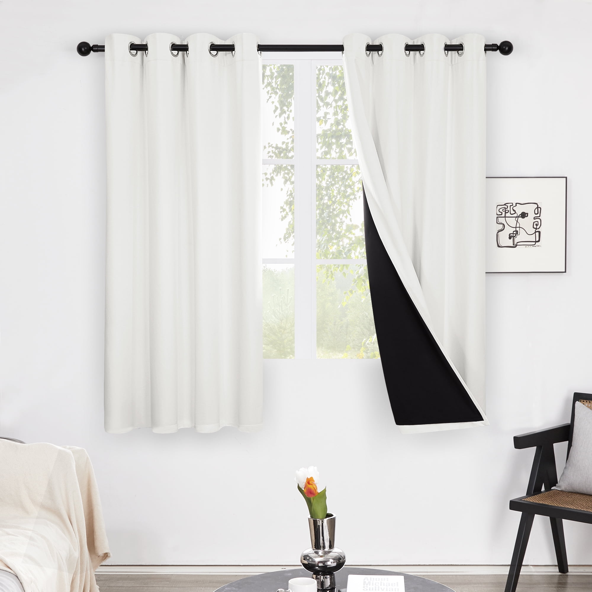 Deconovo 100 Blackout Curtains Noise Reduction Drapes for Bedroom