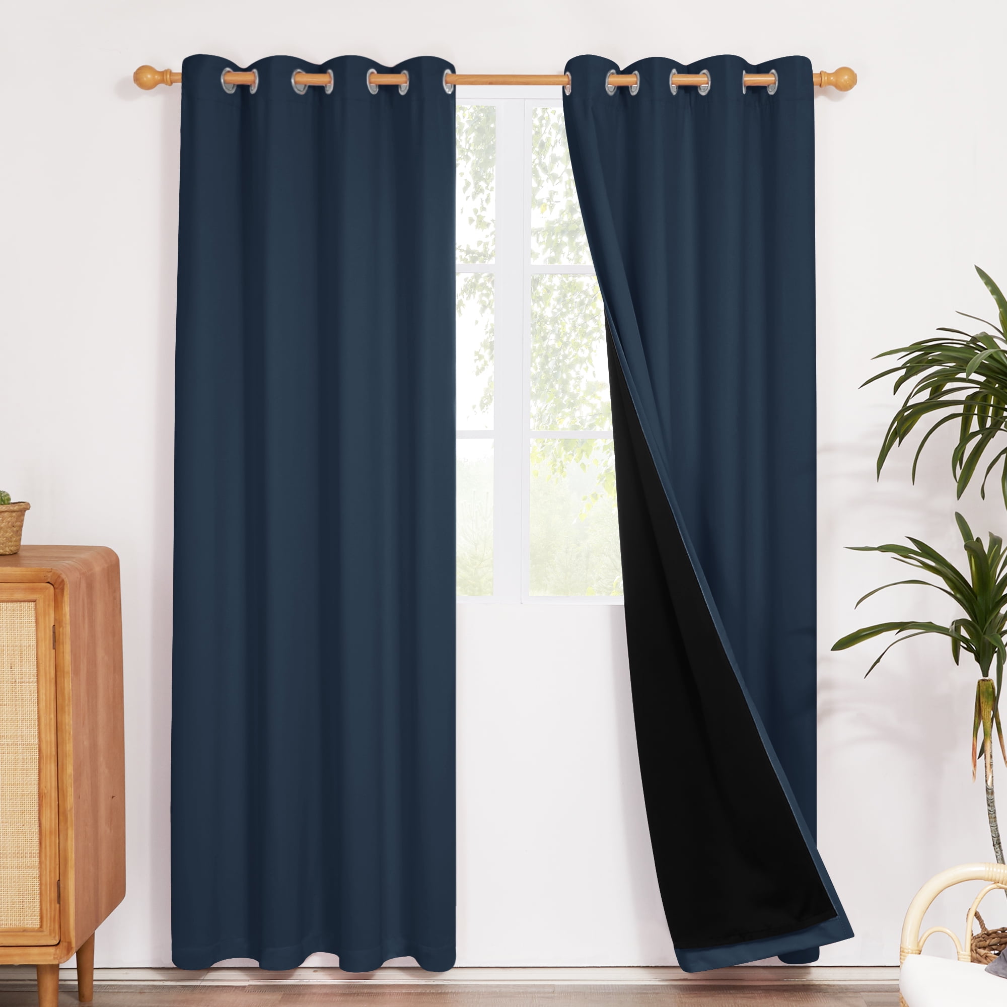 Deconovo 100 Blackout Curtains Noise Reduction for Bedroom, 2 Panels