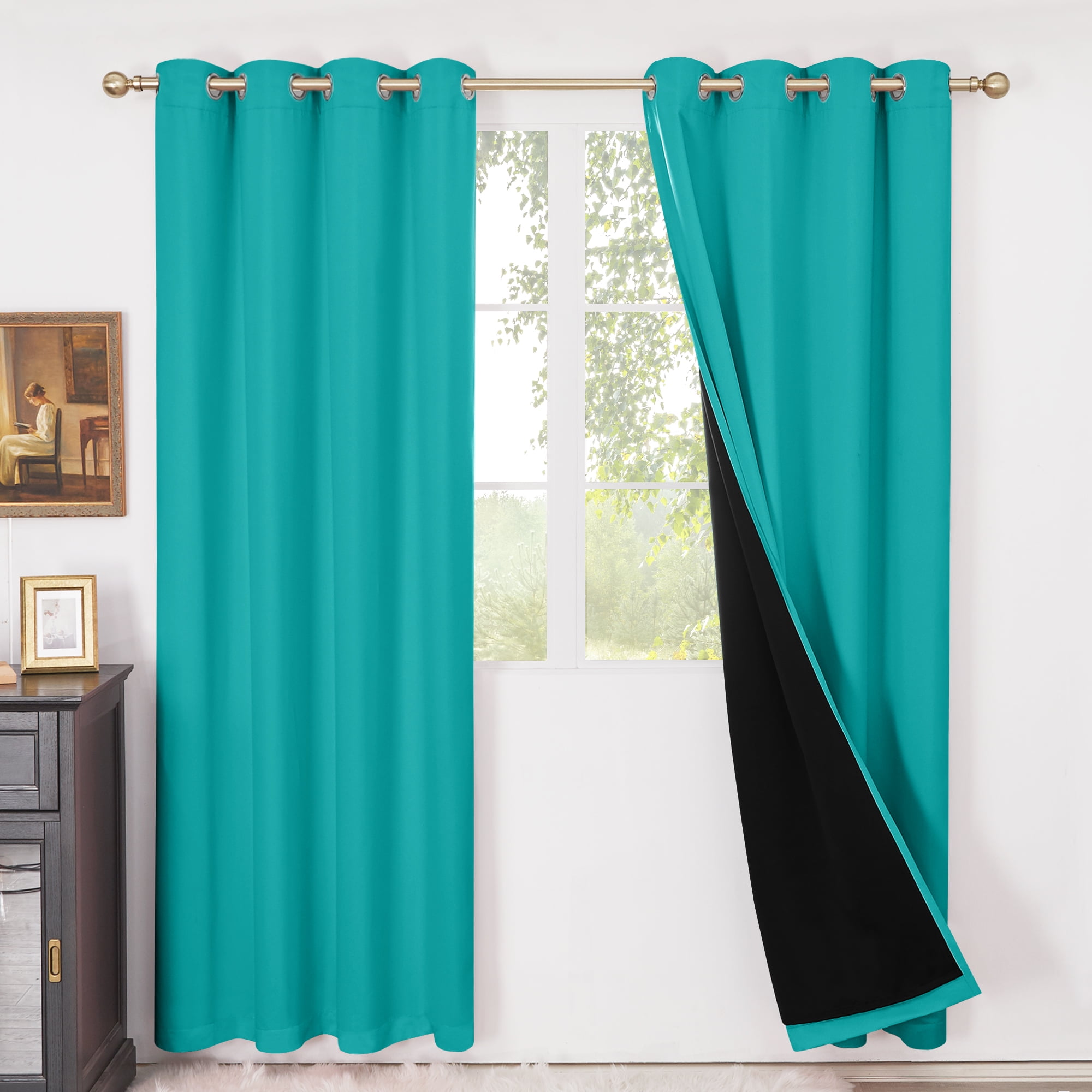 Deconovo 100 Blackout Curtains Thermal Insulated Heat Cold Reducing