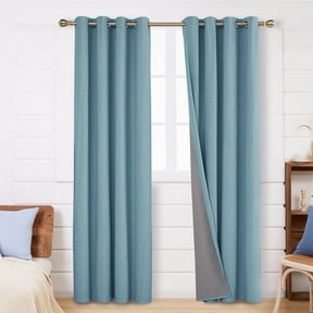 Deconovo 100% Blackout Curtains for Bedroom, 84 inch Length Pack of 2, Grommet Thermal Insulated Linen Curtains with Coating (Teal, 52" x 84", 2 Panels)