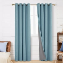 Deconovo 100% Blackout Curtains for Bedroom, 84 inch Length 2 Panels Set, Grommet Thermal Insulated Curtains (Teal, 52" x 84", 2 Panels)