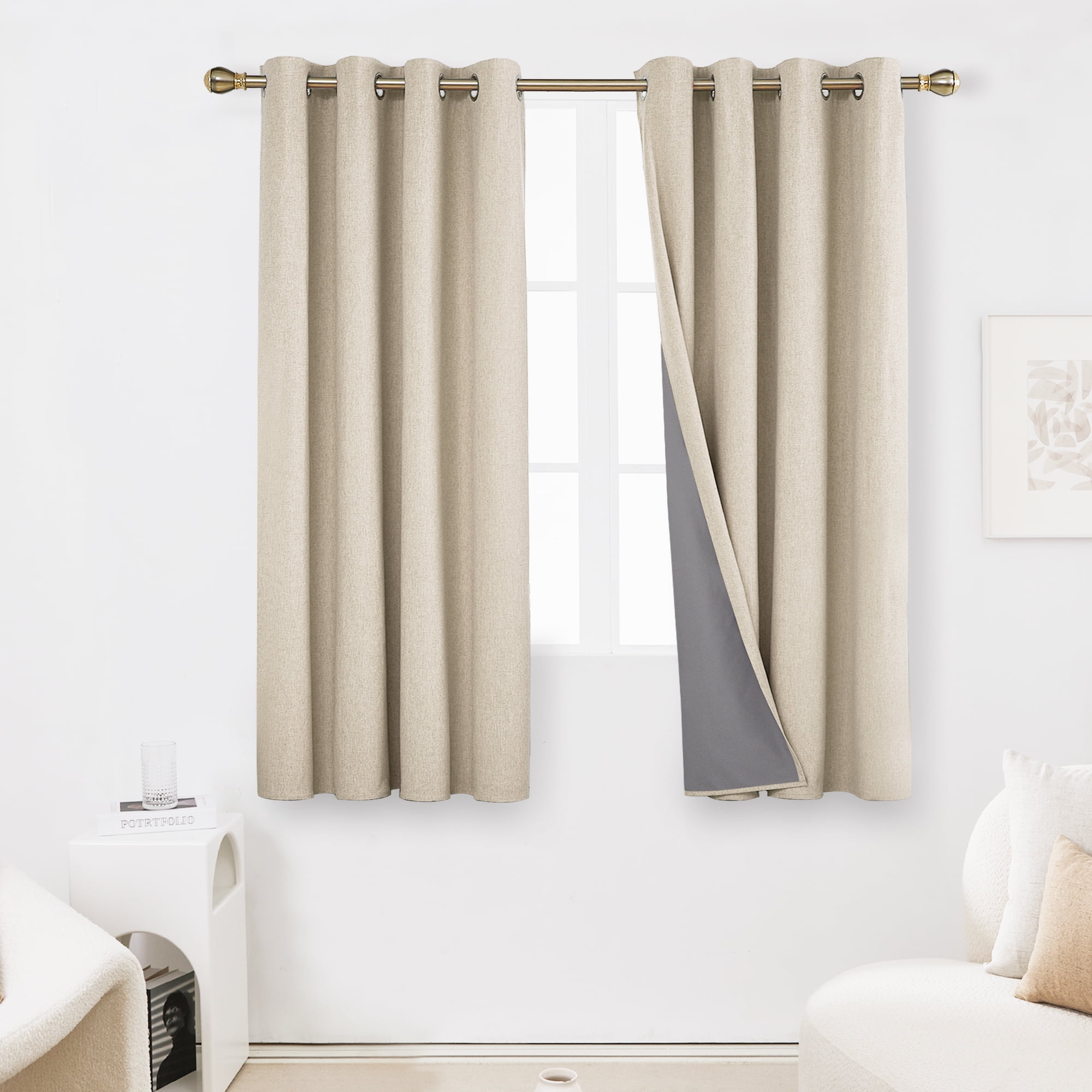 KoTing Gold Curtains for Living Room Gold Blackout Bedroom Drapes