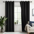 thumbnail image 1 of Deconovo 100% Blackout Curtains for Bedroom, Thermal Insulated, 2 Panels, 52"x54", Black, 1 of 9