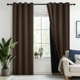 thumbnail image 1 of Deconovo Total Blackout Curtains for Living Room, Thermal Insulated, 2 Panels, 52"x54", Brown, 1 of 9