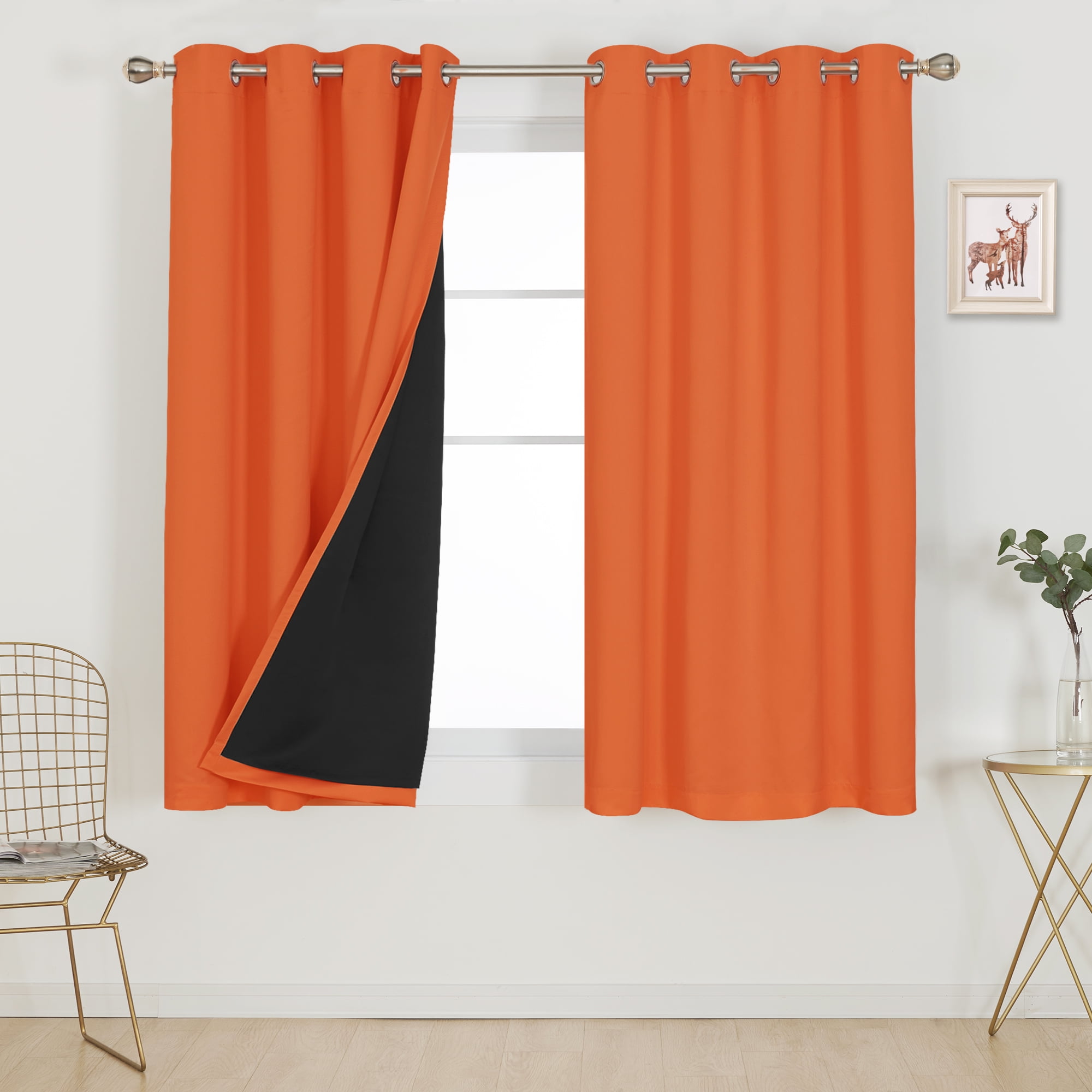 Deconovo 100 Blackout Curtains with Black Liner, Thermal Insulated