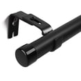 thumbnail image 1 of Deconovo Adjustable Curtain Rod for Windows, Metal Wall Mount with Cap Finials, Black, 30-144 inch, 1 of 10