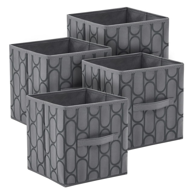 Deconovo 4 Clip Foldable Storage Bins, Nursery Fabric Baskets, 10.5x10