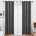 thumbnail image 1 of Deconovo 52"x72" Grommet Blackout and Sheer Curtains Set for Bedroom, Dark Gray/White, 4 Pcs, Adult, 1 of 9