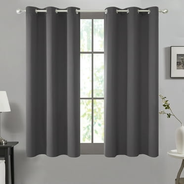 Deconovo 42Wx63L Blackout Curtain Grommet Thermal Insulated Light Blocking Drapes 1 Panel Dark Gray