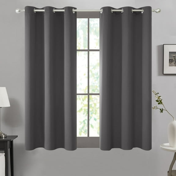 Deconovo Blackout Curtain for Indoor Use, Noise Reducing, Dark Gray, 42W x 63L Inch, Room Darkening Thermal Insulated Curtain, 1 Panel
