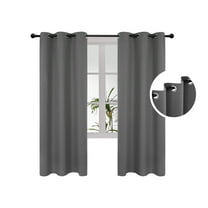 Deconovo 42Wx63L inch Blackout Curtains Light Gray Thermal Insulated Grommet for Bedroom 2 Panels