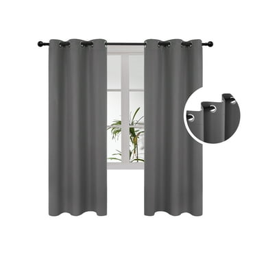 Deconovo 42Wx63L inch Blackout Curtains Light Gray Thermal Insulated Grommet for Bedroom 2 Panels