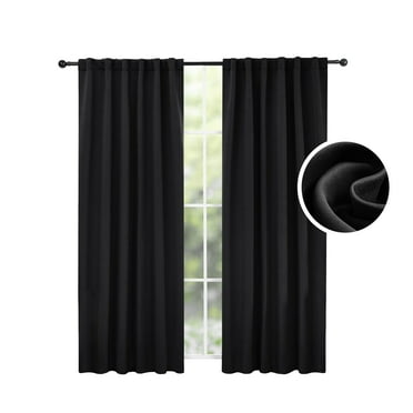 ZOPZO 52"x84" Blackout Curtains, Back Tab, Thermal Insulated, 2 Panels, Black