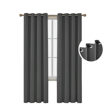 Deconovo 52Wx84L Blackout Curtains 2 Panels Grommet Room Darkening Drapes for Living Room, Gray