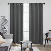 Deconovo 84 inch Length Blackout Curtains 52Wx84L Grommet Room Darkening Drapes 2 Panels for Living Room Bedroom Window Gray