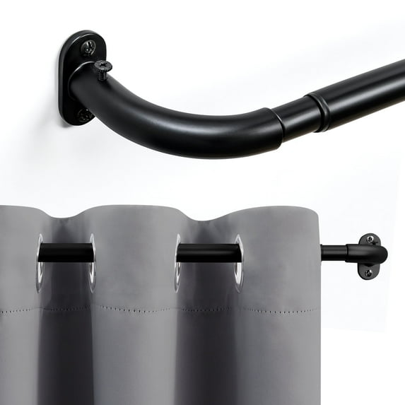 Deconovo Wrap Around Curtain Rod 66–120 in, Adjustable Rod for Wide Windows and Living Rooms