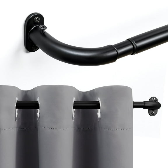 Deconovo Wrap Around Curtain Rod 66–120 in, Adjustable Rod for Wide Windows and Living Rooms