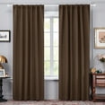 thumbnail image 1 of Deconovo Back Tab and Rod Pocket Blackout Curtain Extra Long Thermal Insulated Room Darkening Curtains for Living Room 52x108 inch Brown 2 Panels, 1 of 8