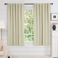 thumbnail image 1 of Deconovo Blackout Curtains for Living Room, 52x54 inch, Solid Back Tab Curtains,Beige, 2 Panels, 1 of 9