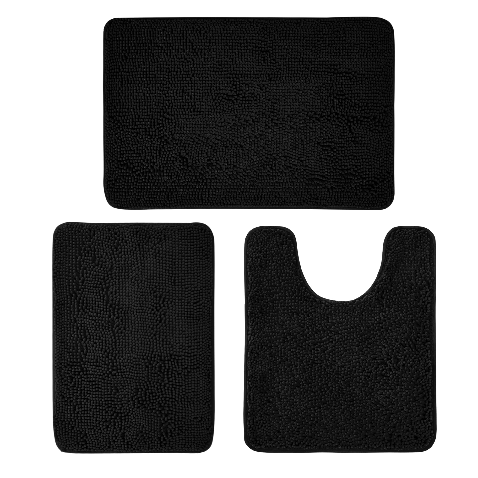 Deconovo Bathroom Rugs Set 3 Pieces Bath Rugs Non Slip, Absorbent ...