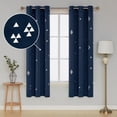 thumbnail image 1 of Deconovo Black Blackout Curtains Triangle Printed Grommet Sun Blocking Curtains, 1 of 6