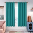 thumbnail image 1 of Deconovo Black Out Curtains for Bedroom, 63 inches long - Grommet Room Darkening Thermal Insulated Curtains for Living Room （52x63 inch， Turquoise， 2 Panels）, 1 of 7