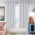 thumbnail image 1 of Deconovo Black Out Curtains Set of 2, 63 inches Long - Grommet Room Darkening Thermal Insulated Curtains (52x63 inch, Grayish White, 2 Panels), 1 of 9