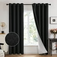 thumbnail image 1 of Deconovo Black Total Blackout Curtains 84 inches 2 Panels Thermal Insulated Curtains for Bedroom 52"x84", 1 of 8