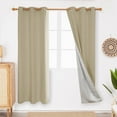 thumbnail image 1 of Deconovo Blackout Curtains Light Blocking Thermal Insulated, Beige, 42W x 72L Inch, Noise Reducing Grommet Drapes for Bedroom, 2 Panels, 1 of 7