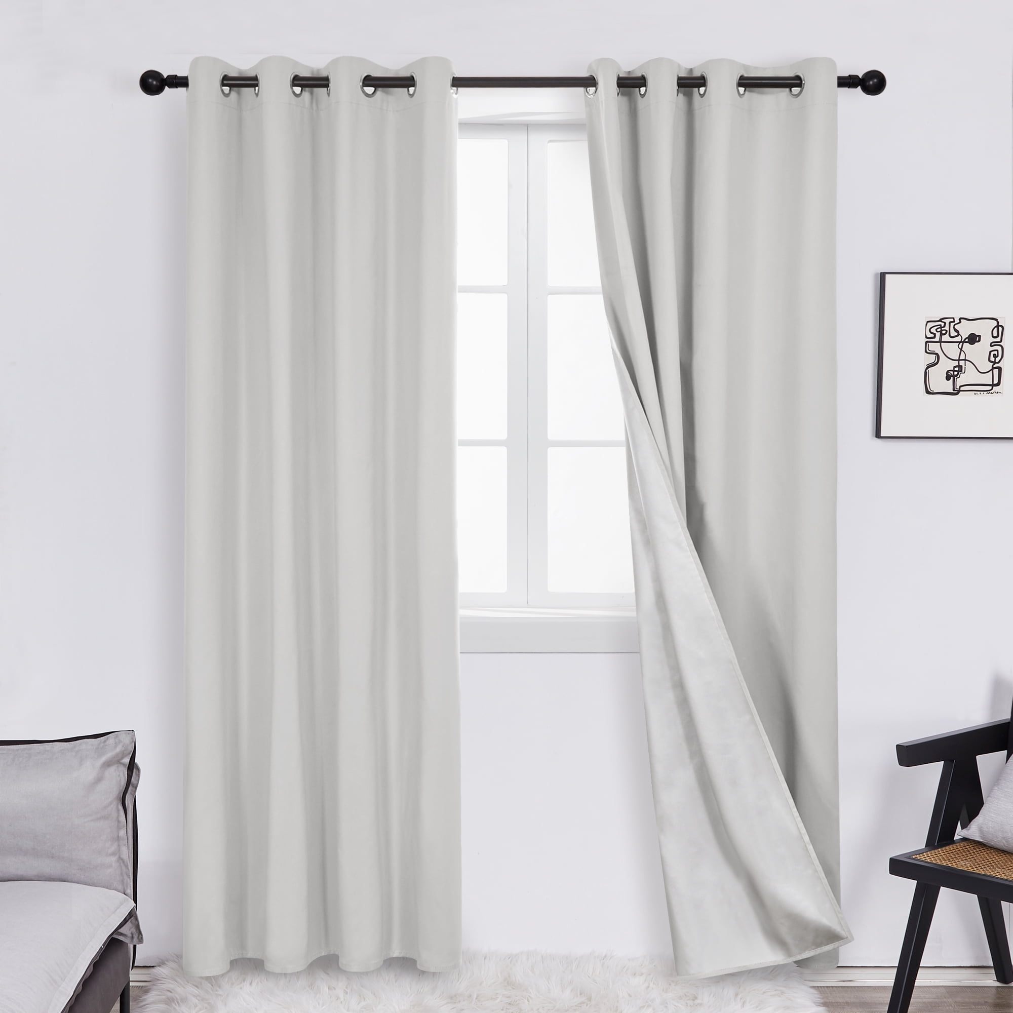 Deconovo Blackout Curtain Grommet Solid Energy Saving Window Curtain