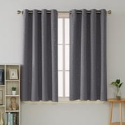 Deconovo Blackout Curtain Panels Silver Star Print for Living Room 52W x 45L inch Grey 2 Panels