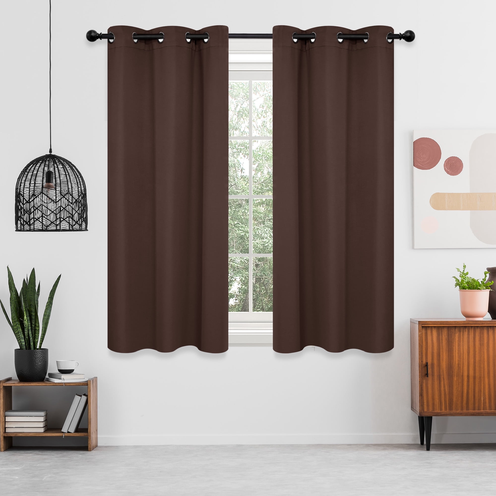 Deconovo Thermal Insulated Solid Grommet Blackout Curtains for Nursery (Chocolate, 42"x54", Set of 2 Panels)