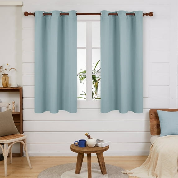 Deconovo Blackout Curtain Room Darkening Thermal Insulated Curtains Grommet Window Curtain for Bedroom Baby Blue 38 x 54 inch 2 Panels
