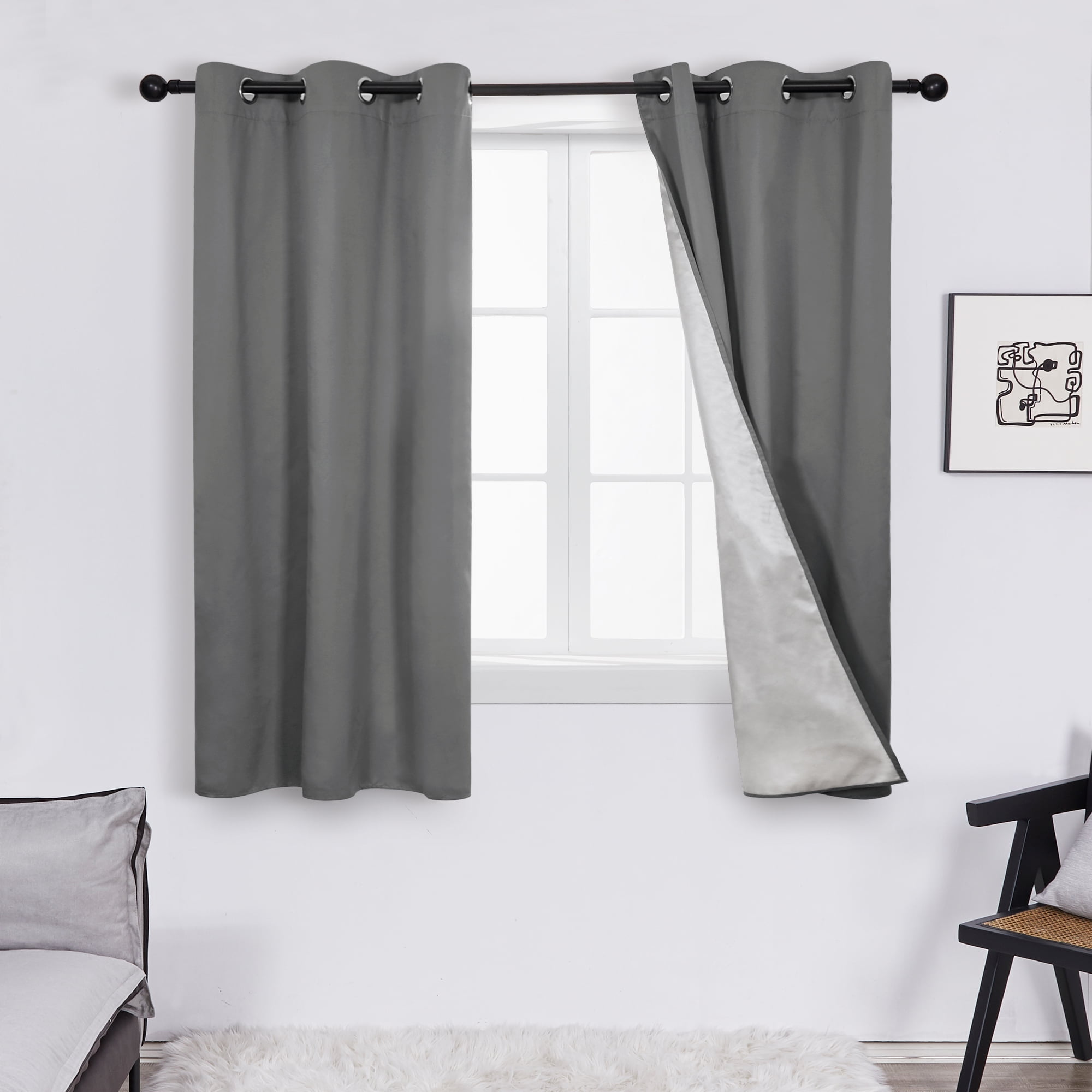Deconovo Blackout Curtain Thermal Insulated Thick Solid Grommet Small