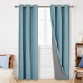 thumbnail image 1 of Deconovo Blackout Curtains 95 Inches Long, Completely Light Blocking Curtains for Bedroom, Linen Textured Thermal Insulated Window Curtain 2 Panels Set (Teal, 42W x 95L Inch), 1 of 8