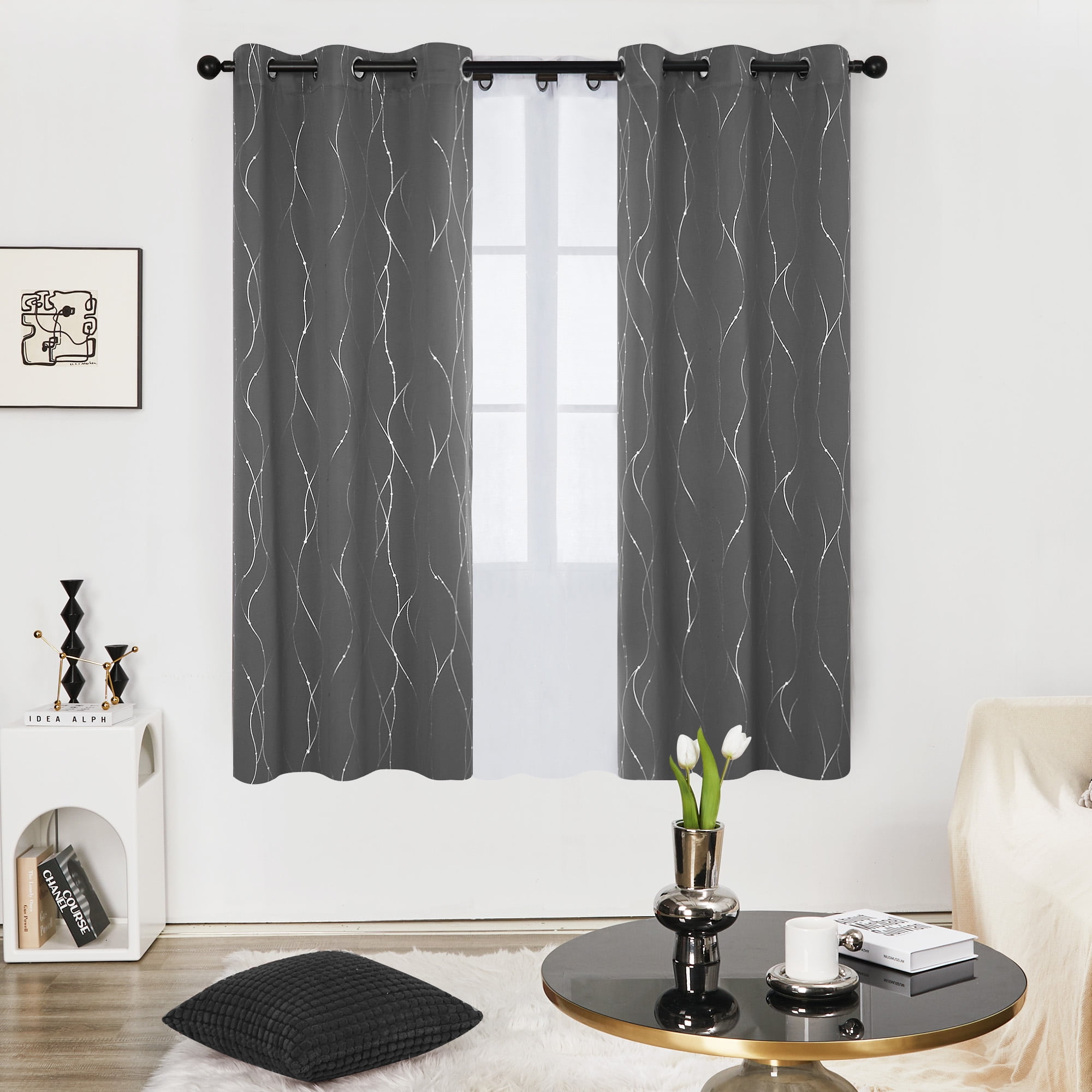 Deconovo Blackout Curtains for Bedroom and Living Room, 72 inch Long