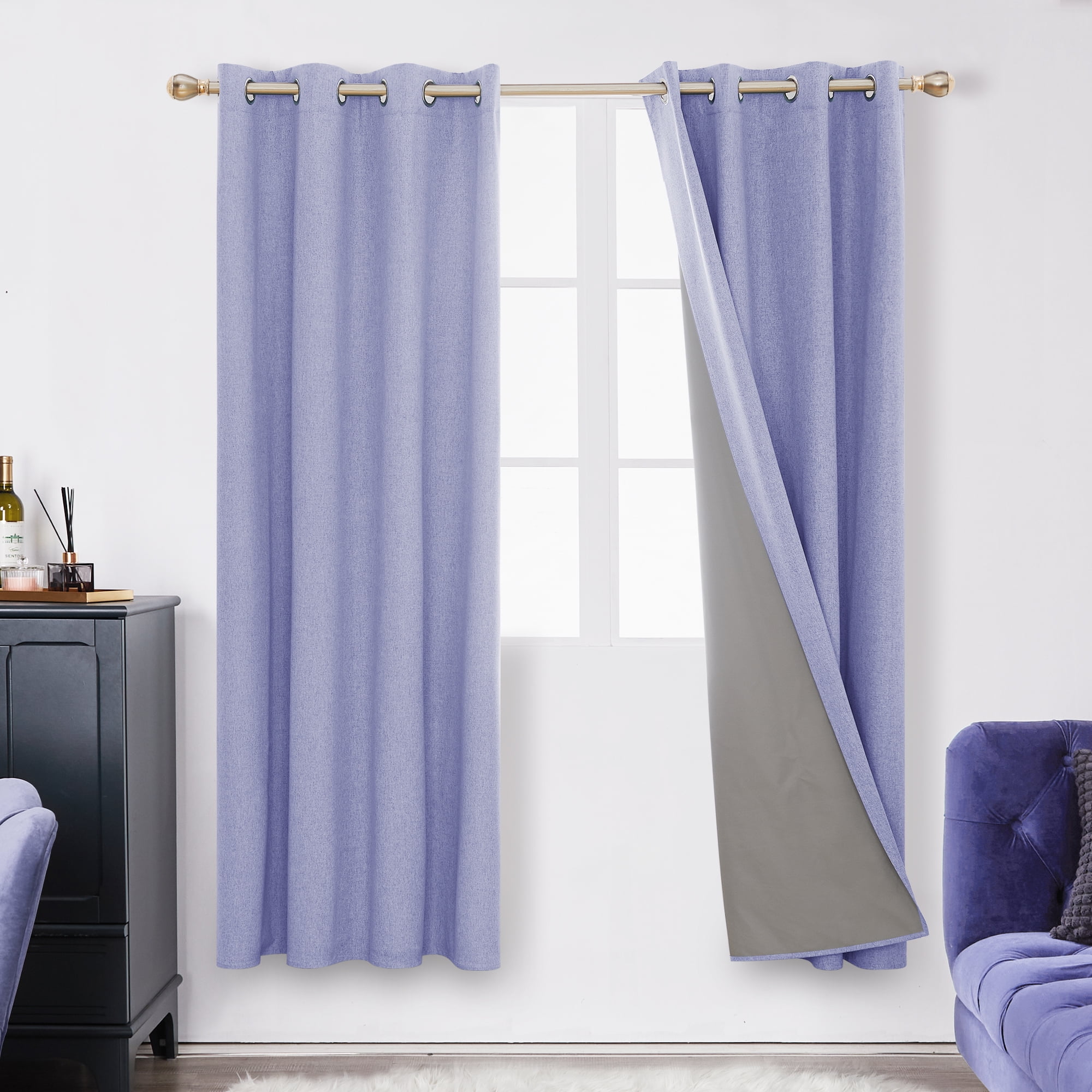 Deconovo Blackout Curtains Completely Shaded Drapery Soundproof Curtain
