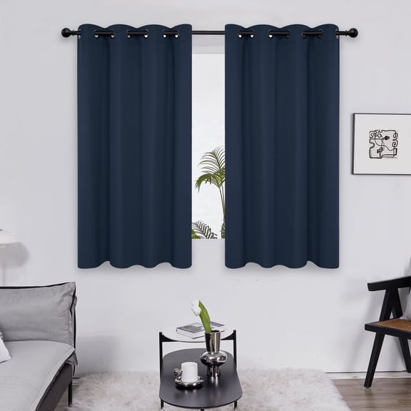 ZOPZO Room Darkening Curtains Pack of 2, Energy Saving, Navy Blue, 52W x 63L Inch, Noise Reducing Thermal Insulated Drapes for Living Room