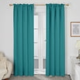 thumbnail image 1 of ZOPZO Blackout Curtains Rod Pocket Solid Thermal Insulated Curtains for Bedroom 52 x 63 inch Turquoise 2 Panels, 1 of 8