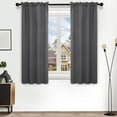 thumbnail image 1 of Deconovo Thermal Insulated Blackout Curtains Pack of 2, Rod Pocket Window Curtain Panels, 38"W x 54"L, Dark Gray, 1 of 8