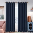 thumbnail image 1 of Deconovo Thermal Insulated Blackout Curtains Set of 2, 84 inches Long - Solid Bedroom and Living Room Curtains (52x84 inch, Navy Blue, Set of 2), 1 of 8