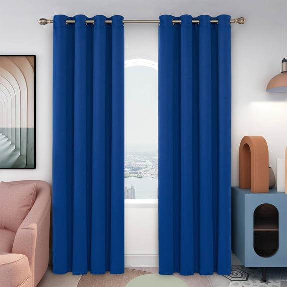 Deconovo Blackout Curtains Set of 2, 84 inches long - Solid Thermal Insulated Bedroom and Living Room Curtains (52x84 inch, Royal Blue, Set of 2)