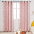 thumbnail image 1 of Deconovo Blackout Curtains Silver Wave Foil Print Pattern Room Darkening Drapes 52Wx 63L inch Set of 2 Panels Coral Pink, 1 of 6