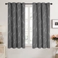thumbnail image 1 of Deconovo Blackout Curtains Silver Wave Foil Print for Bedroom, Light Gray, 52x63 inch, 2 Panels, 1 of 7