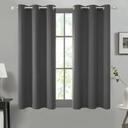 Deconovo Blackout Curtains Thermal Insulated Light Blocking Drapes with Silver Grommet , 42Wx63L inch, 1 Panel, Dark Gray