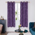 thumbnail image 1 of Deconovo Blackout Curtains Wave Foil Print Pattern Room Darkening Curtain Thermal Insulated WindoWEnergy Saving Drapes 42Wx 63L inch Set of 2 Panels Purple Grape, 1 of 6